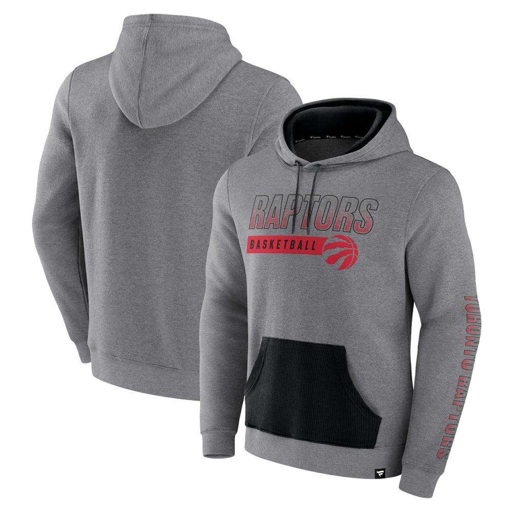 Toronto Raptors Off The Bench Color Block Pullover Hoodie - Heathered Gray on sale