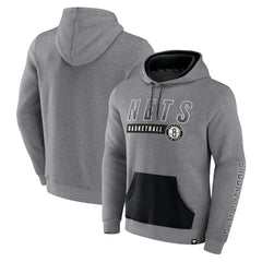 Brooklyn Nets Off The Bench Color Block Pullover Hoodie - Heathered Gray shop