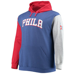 Philadelphia 76ers Big & Tall Double Contrast Pullover Hoodie - Royal/Red cheap