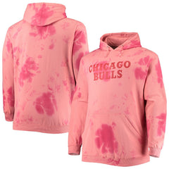 Chicago Bulls Big & Tall Wordmark Cloud Dye Pullover Hoodie - Red discount
