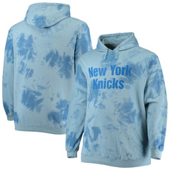 New York Knicks Big & Tall Wordmark Cloud Dye Pullover Hoodie - Blue for sale