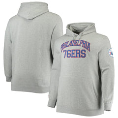 Philadelphia 76ers Hardwood Classics Big & Tall Throwback Pullover Hoodie - Heathered Gray discount