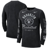 Brooklyn Nets Courtside Retro Elevated Long Sleeve T-Shirt - Black sale