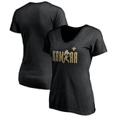 Alvin Kamara New Orleans Saints Women's Checkdown V-Neck T-Shirt - Black sale
