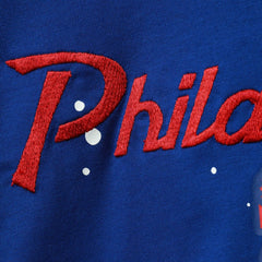Philadelphia 76ers Women's Courtside Splatter Cropped T-Shirt - Royal online