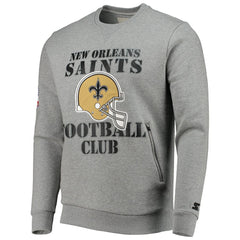 New Orleans Saints Starter Locker Room Throwback End Zone Pullover Sweatshirt - Gray outlet