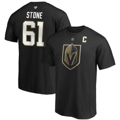 Mark Stone Vegas Golden Knights Fanatics Authentic Stack Player Name & Number Captain Patch T-Shirt - Black T-shirts