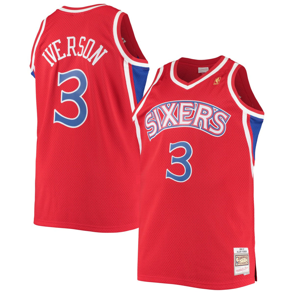 Allen Iverson Philadelphia 76ers 1996/97 Big & Tall Hardwood Classics Swingman Jersey - Red discount