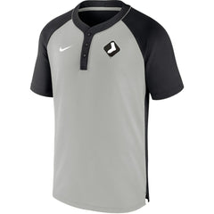 Chicago White Sox City Plate Performance Henley Raglan T-Shirt Black/Silver