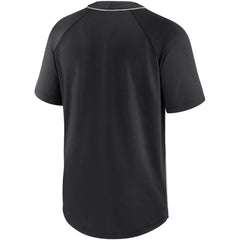 Chicago White Sox City Plate Performance Henley Raglan T-Shirt Black/Silver