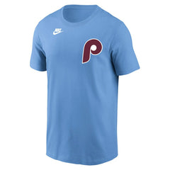 Philadelphia Phillies Cooperstown Collection Wordmark T-Shirt Light Blue