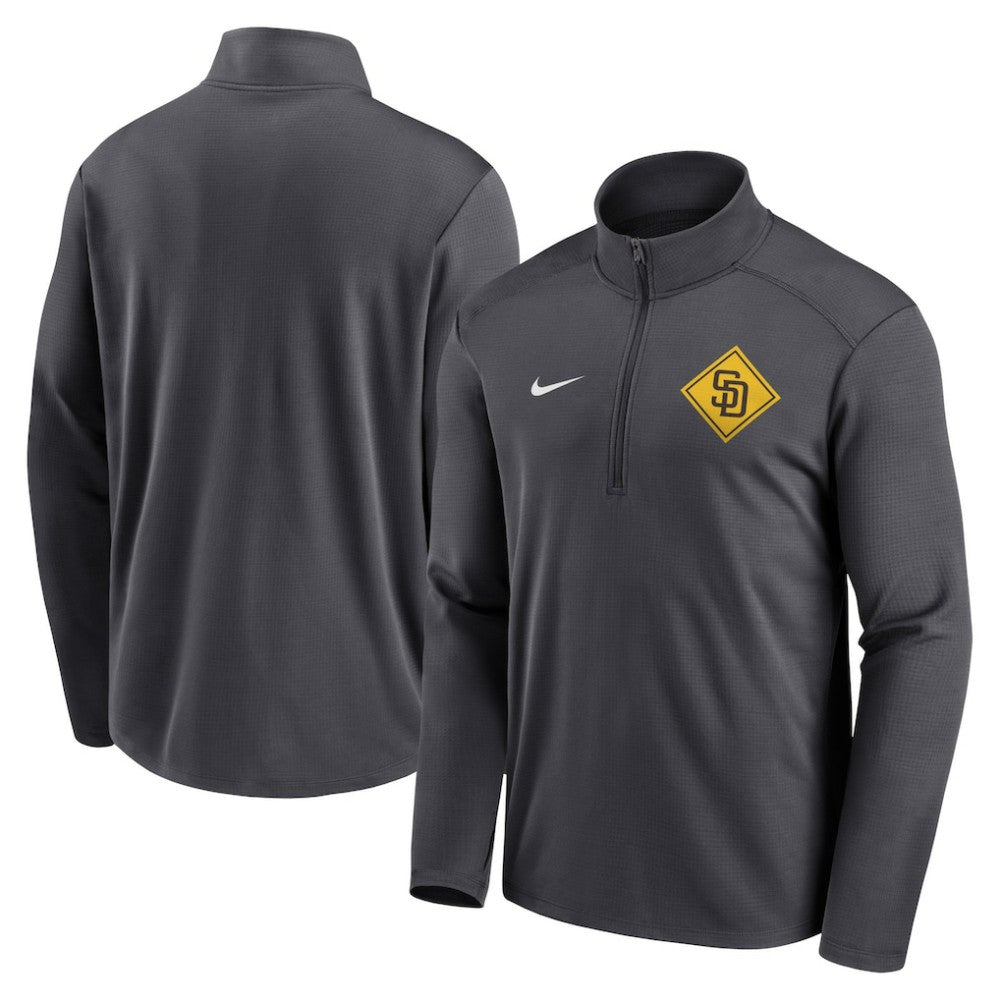 San Diego Padres Diamond Icon Pacer Performance Quarter-Zip Windbreaker Top Anthracite