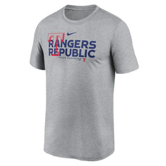 Texas Rangers Local Rep Legend Performance T-Shirt Heathered Charcoal