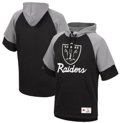 Las Vegas Raiders Home Advantage Raglan Short Sleeve Pullover Hoodie - Black cheap
