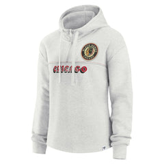Chicago Blackhawks Fanatics Women's True Classics Legacy Quarter-Zip Hoodie - Ash Hoodies