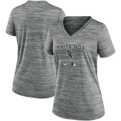 Chicago White Sox Women's Authentic Collection Velocity Performance V-Neck T-Shirt Anthracite
