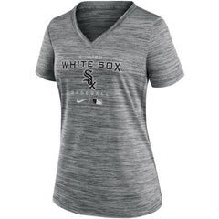 Chicago White Sox Women's Authentic Collection Velocity Performance V-Neck T-Shirt Anthracite