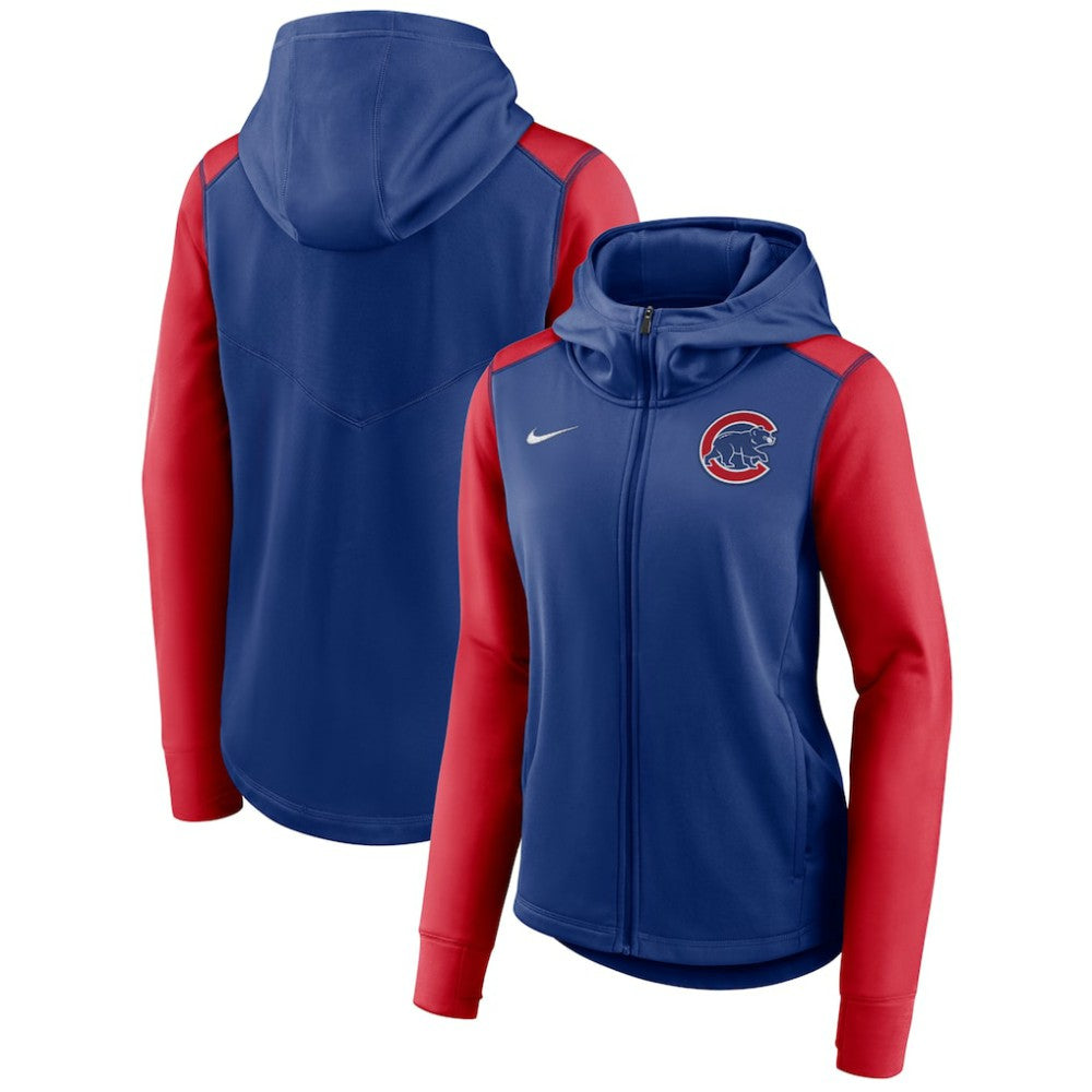 Chicago Cubs Women's Authentic Collection Full-Zip Hoodie Royal/Red