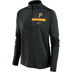 Pittsburgh Pirates Women's Primetime Local Touch Pacer Quarter-Zip Top Black