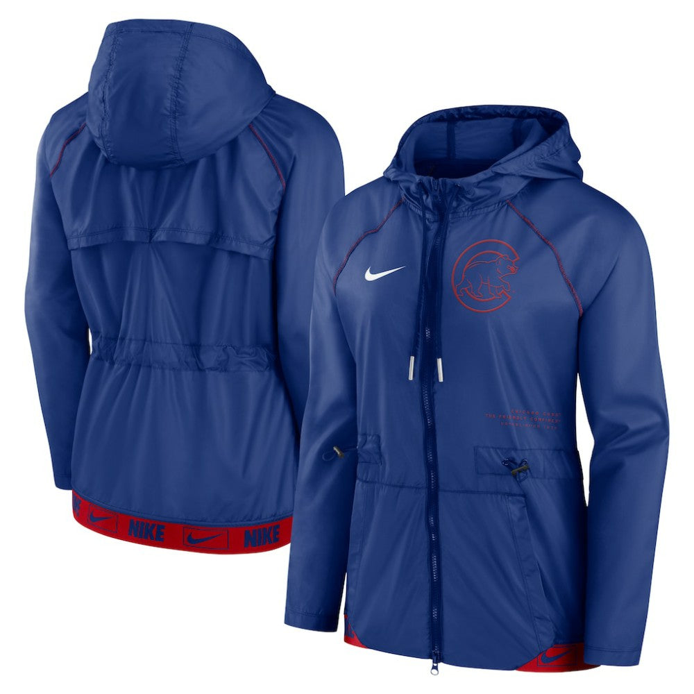 Chicago Cubs Women's Statement Raglan Full-Zip Hoodie Jacket Royal/Red