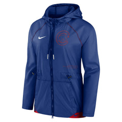 Chicago Cubs Women's Statement Raglan Full-Zip Hoodie Jacket Royal/Red