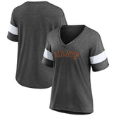 San Francisco Giants Women's Wordmark V-Neck Tri-Blend T-Shirt Heathered Charcoal