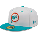 Miami Dolphins New Era Flipside 2Tone 59FIFTY Fitted Hat - White/Aqua discount
