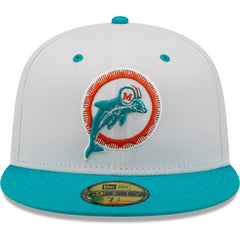 Miami Dolphins New Era Flipside 2Tone 59FIFTY Fitted Hat - White/Aqua discount