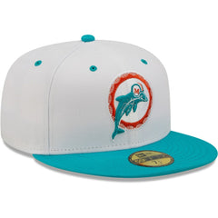 Miami Dolphins New Era Flipside 2Tone 59FIFTY Fitted Hat - White/Aqua discount