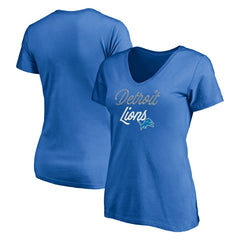 Detroit Lions Women's Long Stride V-Neck T-Shirt - Blue sale