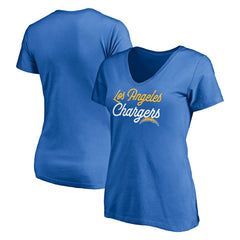 Los Angeles Chargers Women's Long Stride V-Neck T-Shirt - Powder Blue sale