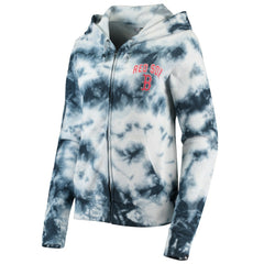 Boston Red Sox Women's Tie-Dye Fleece Full-Zip Hoodie Navy