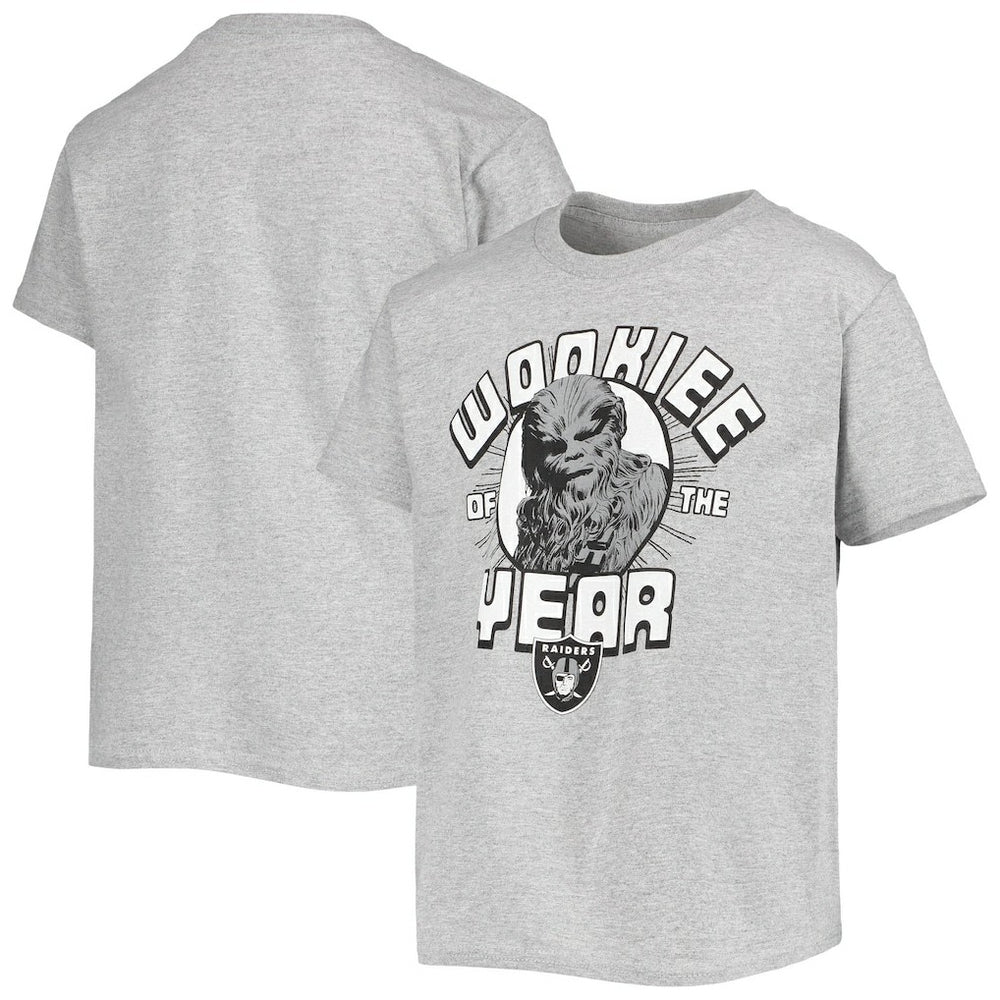 Las Vegas Raiders Junk Food Youth Star Wars Wookie Of The Year T-Shirt - Heathered Gray discount