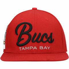 Tampa Bay Buccaneers Pro Standard LV Super Bowl Champions Script Wordmark Snapback Hat - Red online