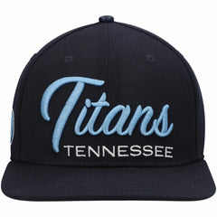Tennessee Titans Pro Standard Script Wordmark Snapback Hat - Navy cheap