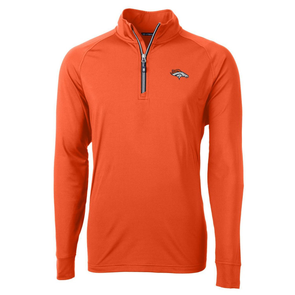 Denver Broncos Cutter & Buck Adapt Eco Knit Quarter-Zip Pullover Jacket - Orange on sale