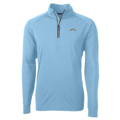 Los Angeles Chargers Cutter & Buck Adapt Eco Knit Quarter-Zip Pullover Jacket - Light Blue online