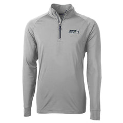 Seattle Seahawks Cutter & Buck Adapt Eco Knit Quarter-Zip Pullover Jacket - Gray for sale