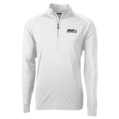 Seattle Seahawks Cutter & Buck Adapt Eco Knit Quarter-Zip Pullover Jacket - White on sale