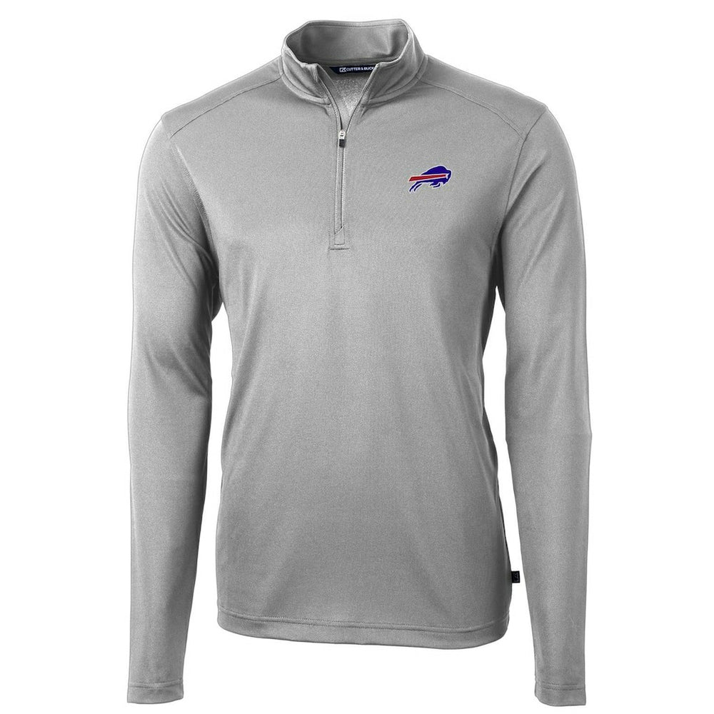 Buffalo Bills Cutter & Buck Virtue Eco Pique Recycled Quarter-Zip Pullover Jacket - Gray on sale