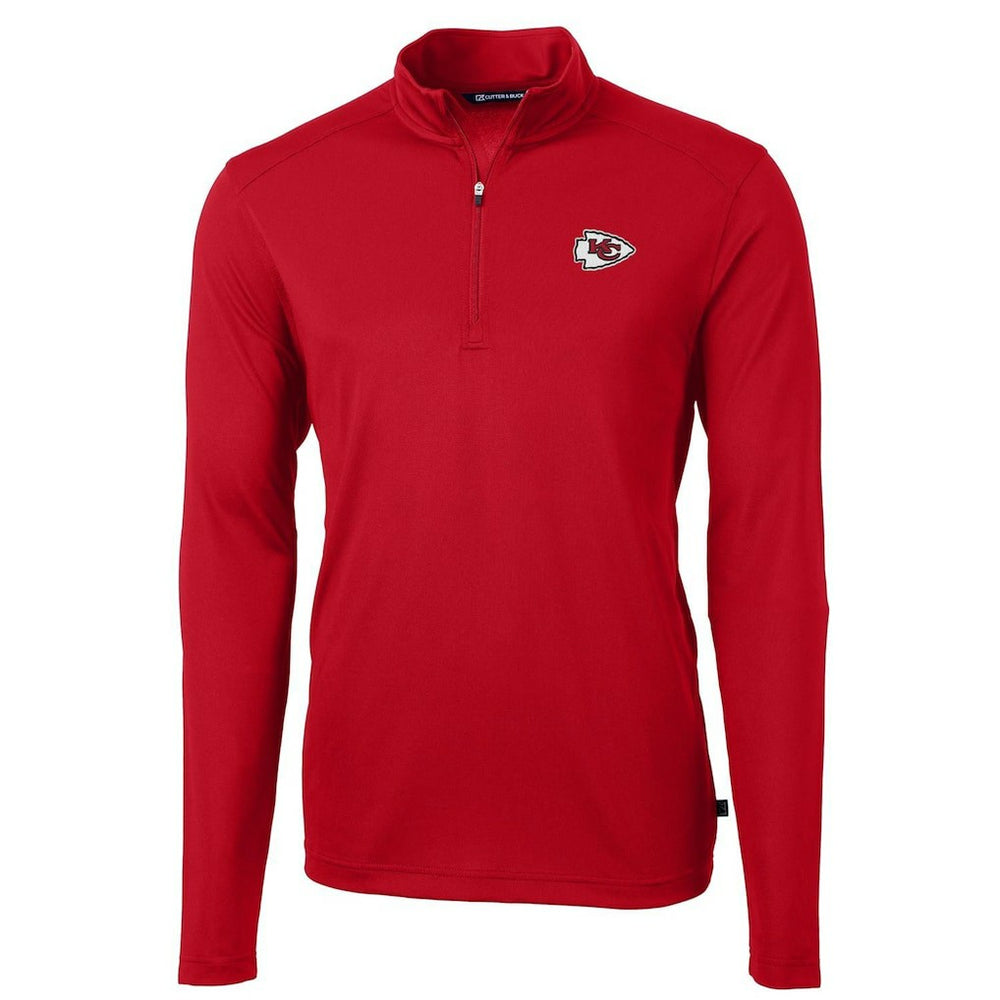 Kansas City Chiefs Cutter & Buck Virtue Eco Pique Recycled Quarter-Zip Pullover Jacket - Red for sale