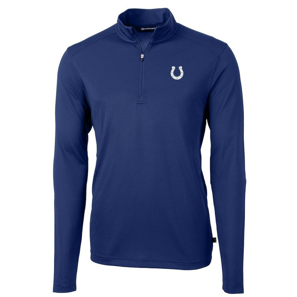 Indianapolis Colts Cutter & Buck Virtue Eco Pique Recycled Quarter-Zip Pullover Jacket - Royal on sale