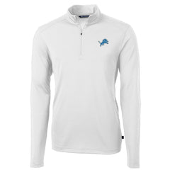 Detroit Lions Cutter & Buck Virtue Eco Pique Recycled Quarter-Zip Pullover Jacket - White on sale