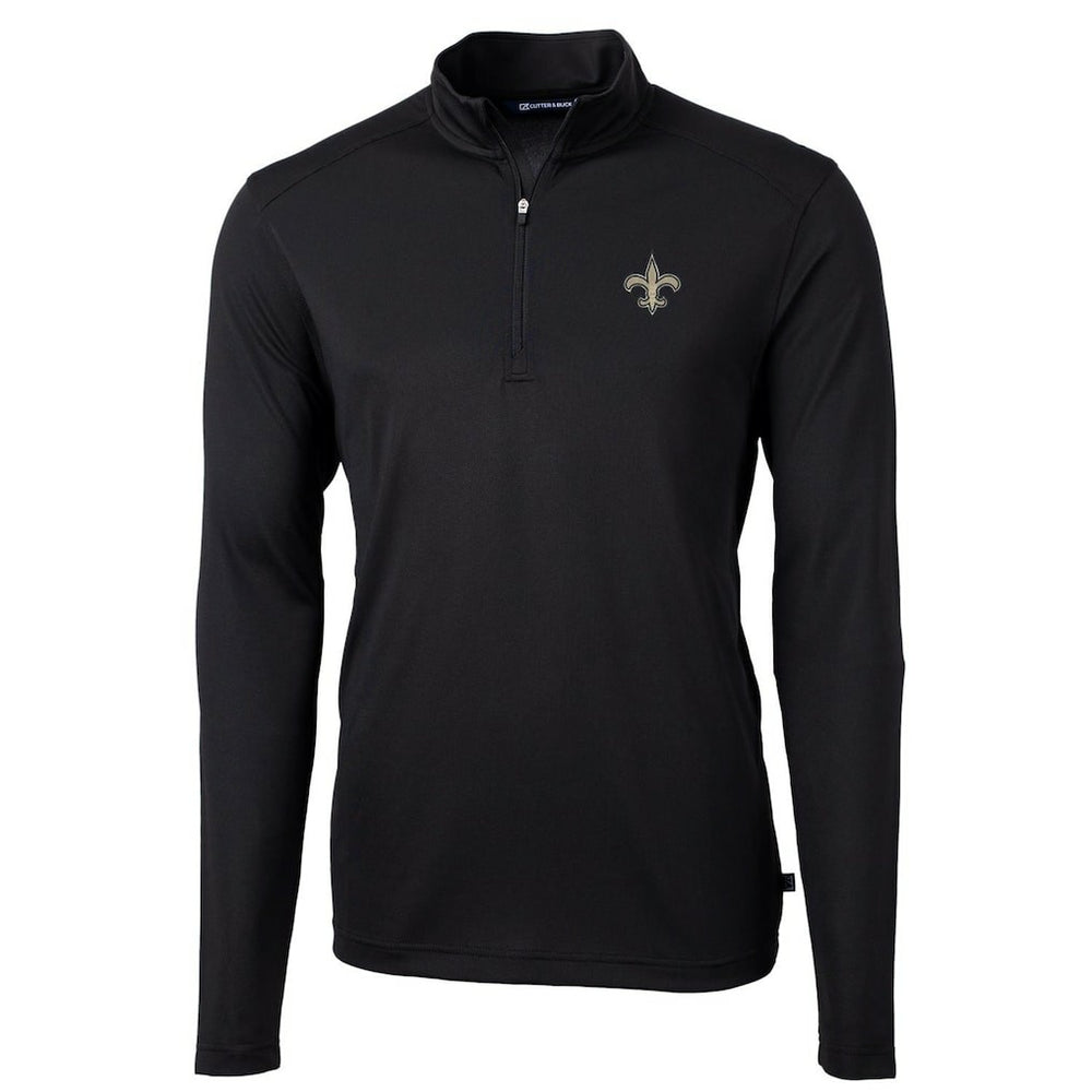 New Orleans Saints Cutter & Buck Virtue Eco Pique Recycled Quarter-Zip Pullover Jacket - Black cheap
