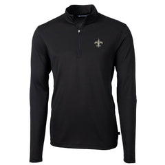 New Orleans Saints Cutter & Buck Virtue Eco Pique Recycled Quarter-Zip Pullover Jacket - Black cheap