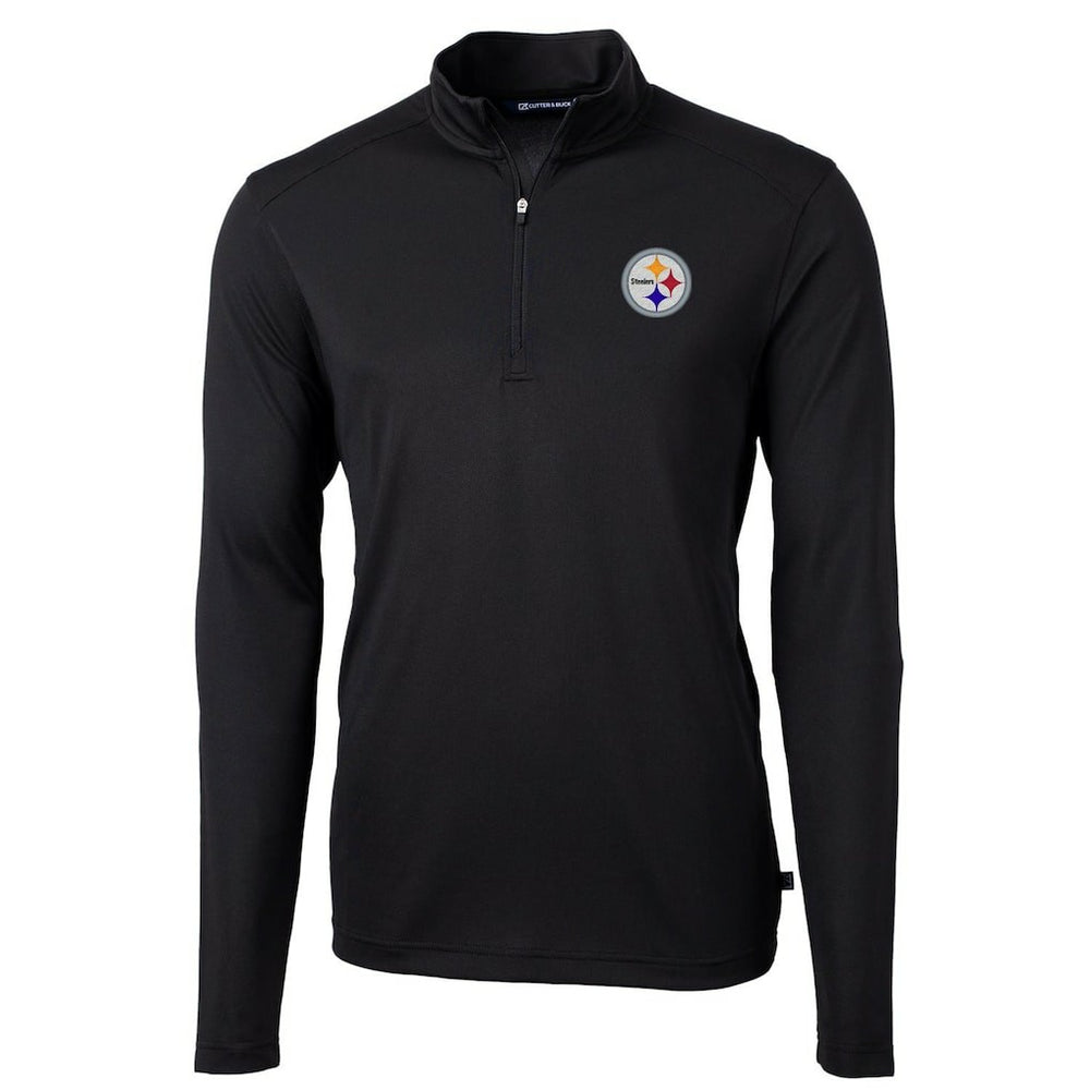Pittsburgh Steelers Cutter & Buck Virtue Eco Pique Recycled Quarter-Zip Pullover Jacket - Black online