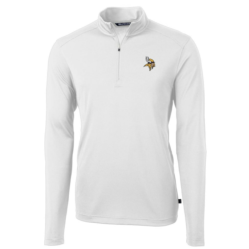 Minnesota Vikings Cutter & Buck Virtue Eco Pique Recycled Quarter-Zip Pullover Jacket - White sale