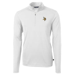 Minnesota Vikings Cutter & Buck Virtue Eco Pique Recycled Quarter-Zip Pullover Jacket - White sale