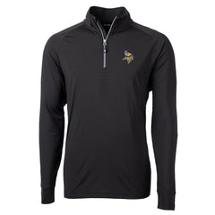 Minnesota Vikings Cutter & Buck Big & Tall Adapt Eco Knit Quarter-Zip Pullover Jacket - Black sale