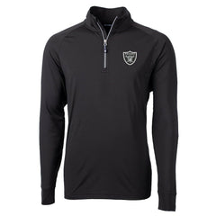 Las Vegas Raiders Cutter & Buck Big & Tall Adapt Eco Knit Quarter-Zip Pullover Jacket - Black sale